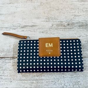 Fossil BLACK, WHITE, BROWN and gold wallet